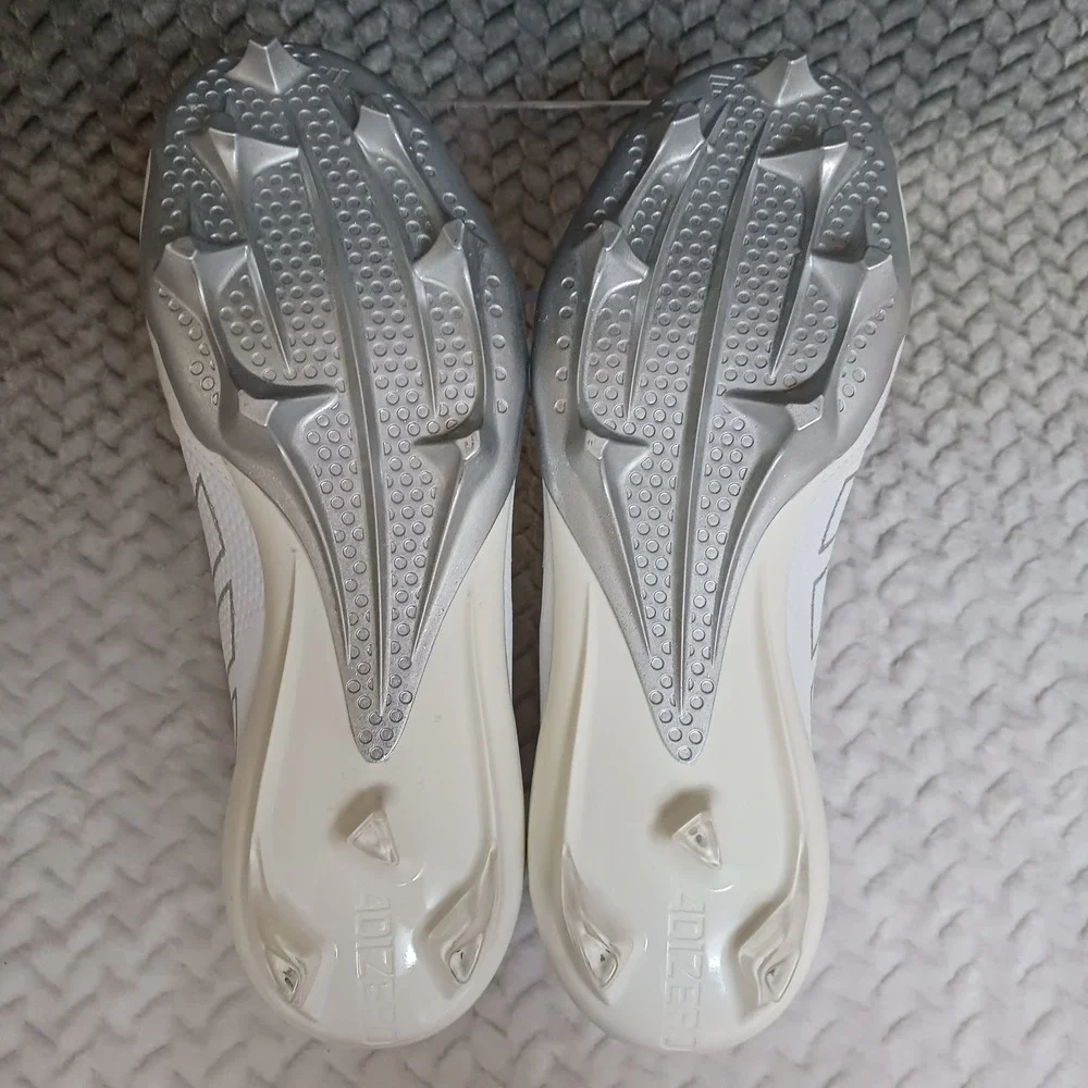 Adidas Adizero Electric + Men's Football Cleats Cloud White Silver Metallic Sz 8